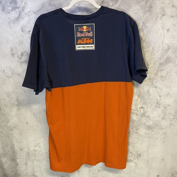 Red Bull KTM Factory Racing T Shirt Mens 2XL Motocross Color Block Blue Orange. - Picture 2 of 9